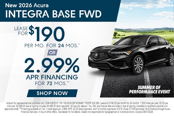 Acura Integra incentive