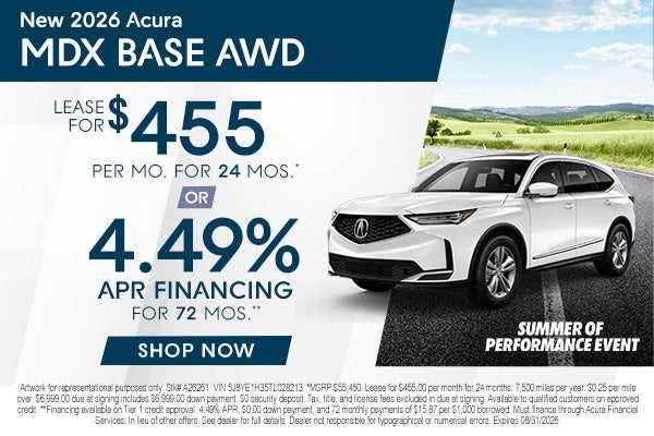 Acura MDX incentive
